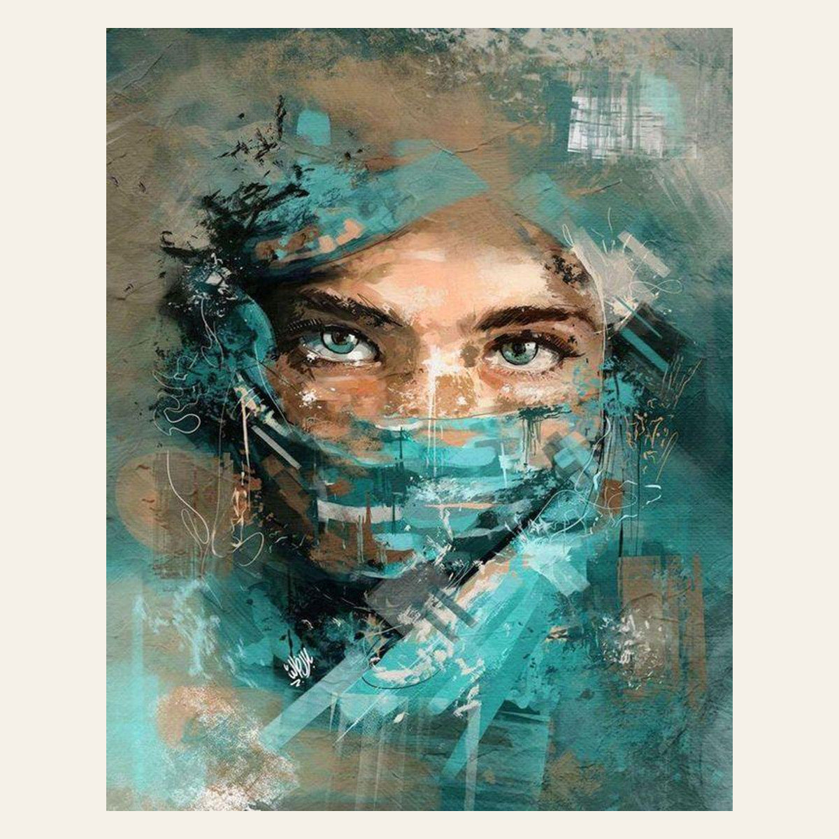 Beautiful Eyes finished paint by numbers artwork