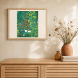 Kerim — Sunflower Garden artwork displayed in a warm interior