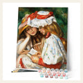 Young girls reading - Renoir finished paint by numbers artwork