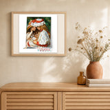 Young girls reading - Renoir artwork displayed in a warm interior