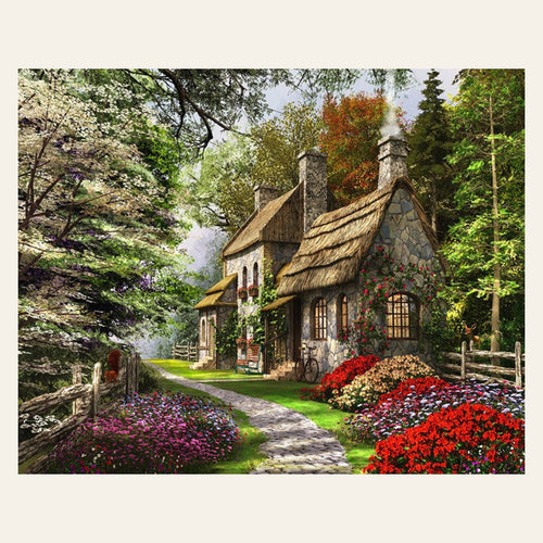 Beautiful Countryside Landscape finished paint by numbers artwork