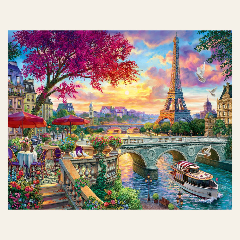 Dinner by the Seine finished paint by numbers artwork