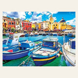 Small Fishing Boats finished paint by numbers artwork