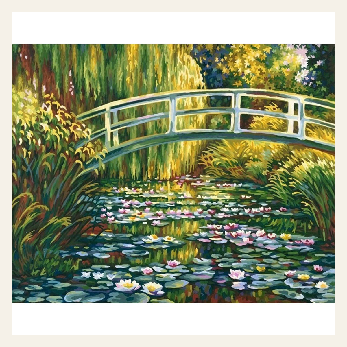 Water Lily Pond finished paint by numbers artwork