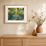 Water Lily Pond artwork displayed in a warm interior