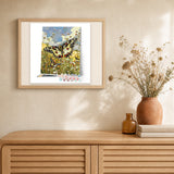 Proserpina Butterfly and Wildflowers artwork displayed in a warm interior