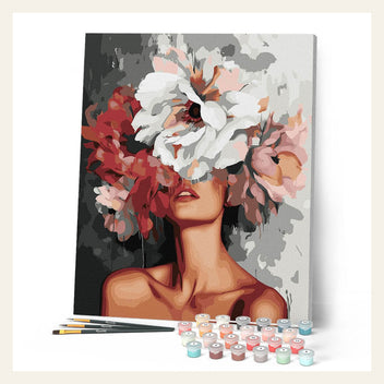 Beauty Behind Flowers finished paint by numbers artwork