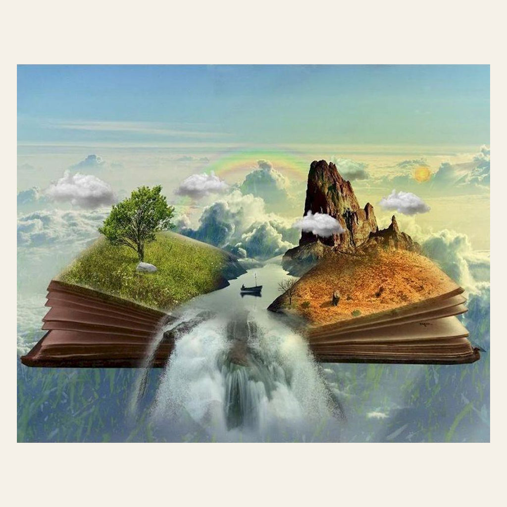 Landscape Book finished paint by numbers artwork