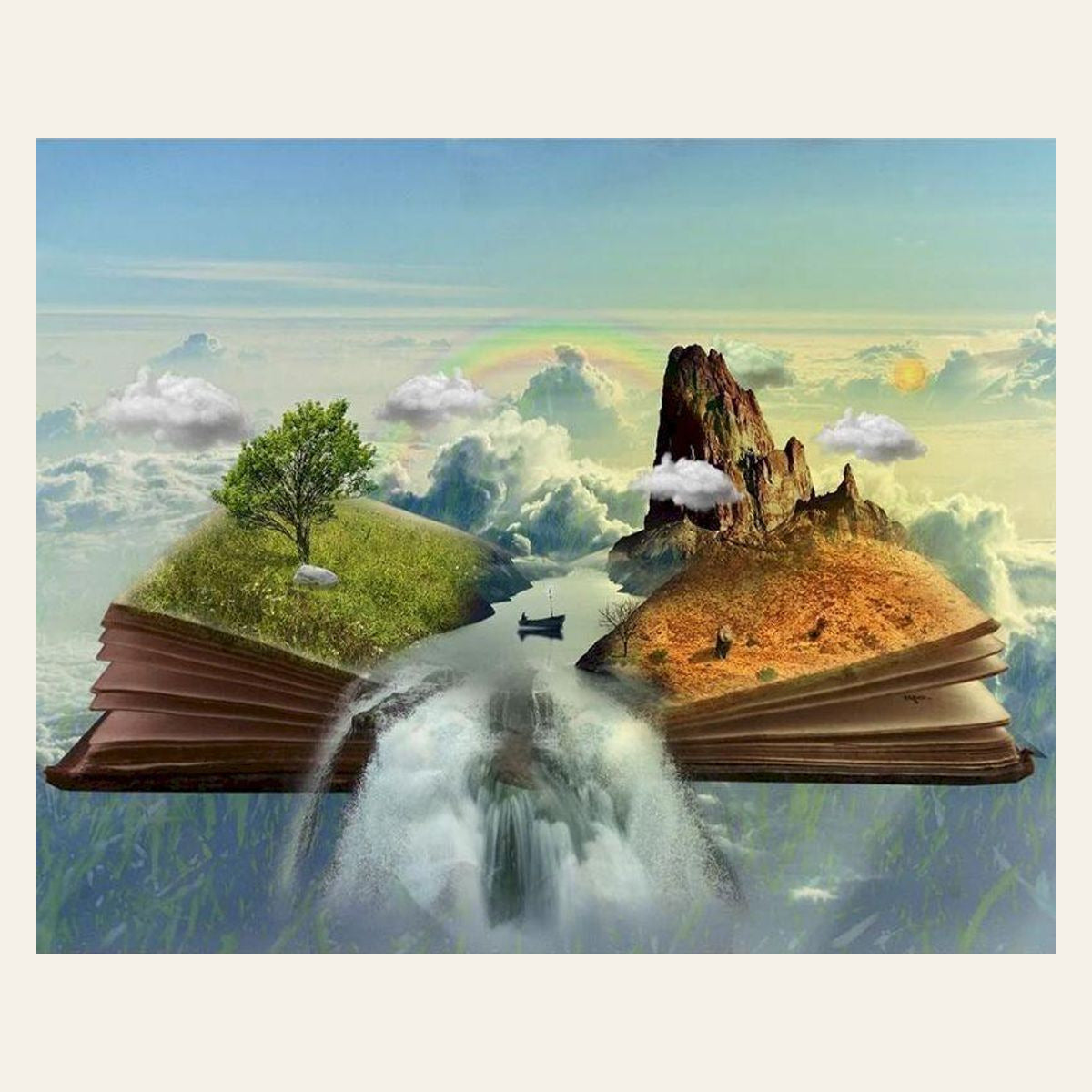Landscape Book finished paint by numbers artwork