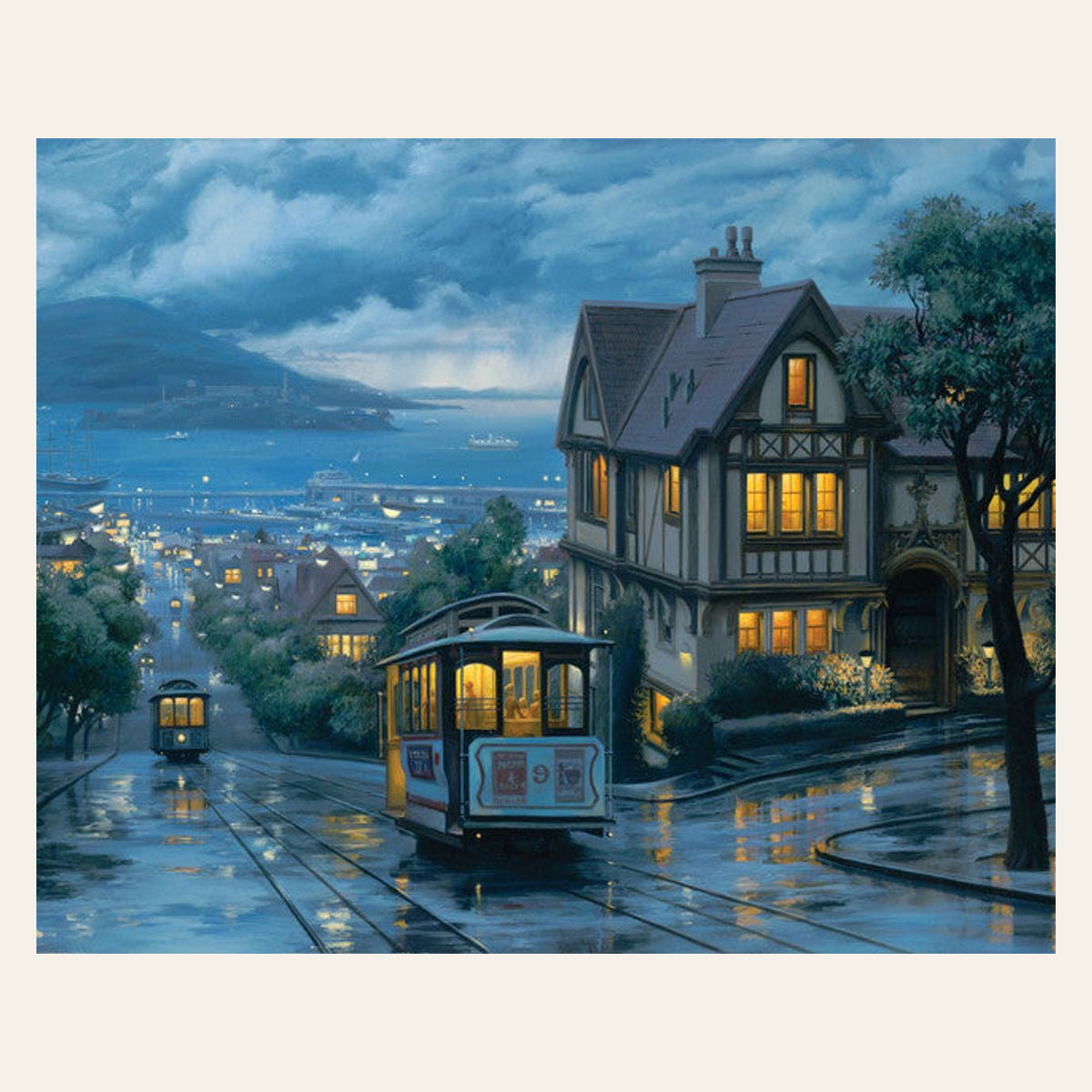 Tramway at Dusk finished paint by numbers artwork