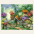 Flowers and Bicycles finished paint by numbers artwork