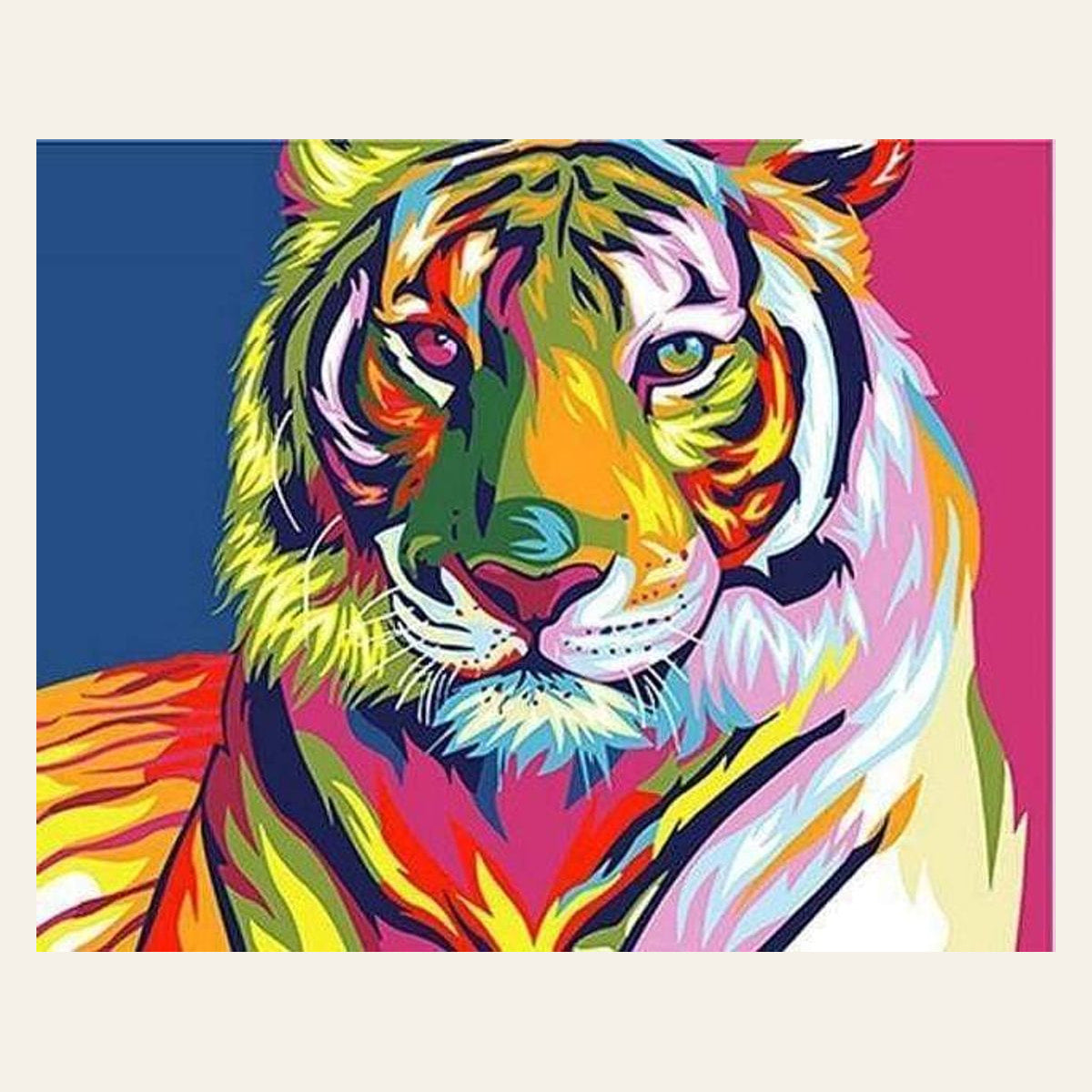 Tiger Pop Art 2 finished paint by numbers artwork