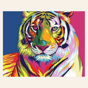 Tiger Pop Art 2 finished paint by numbers artwork