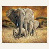 Family of Elephants finished paint by numbers artwork
