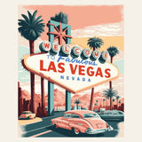 Travel Poster Las Vegas finished paint by numbers artwork