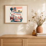 Travel Poster Las Vegas artwork displayed in a warm interior