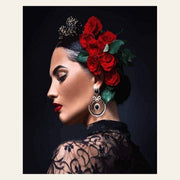 Spanish pretty woman finished paint by numbers artwork