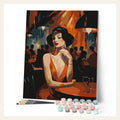 Art Deco Woman in a Club finished paint by numbers artwork