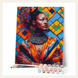 Traditional African Beauty finished paint by numbers artwork