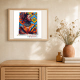 Traditional African Beauty artwork displayed in a warm interior