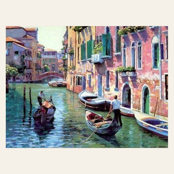 Canals of Venice finished paint by numbers artwork