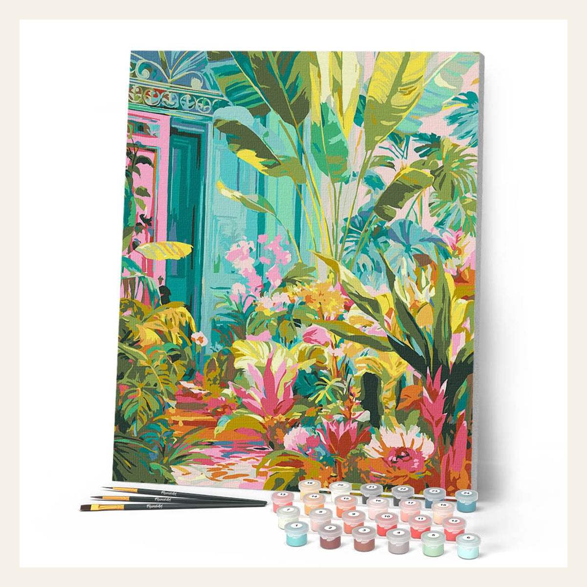Tropical Doorway finished paint by numbers artwork