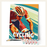 Sport Poster Cycling finished paint by numbers artwork