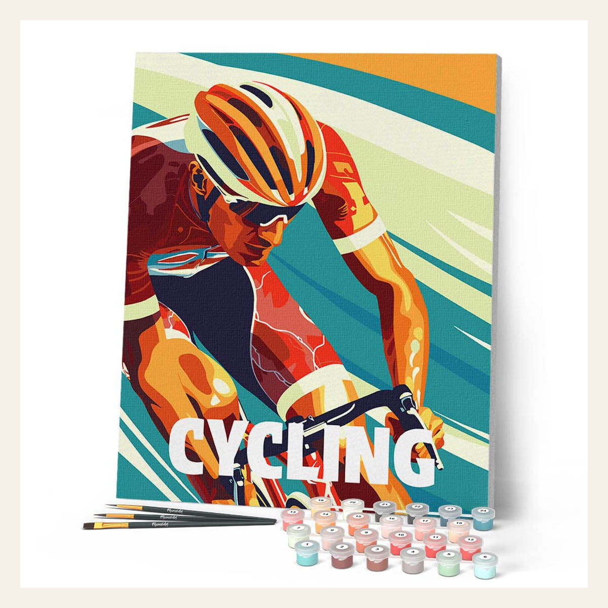 Sport Poster Cycling finished paint by numbers artwork