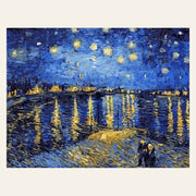 Van Gogh Starry Night over the Rhone finished paint by numbers artwork