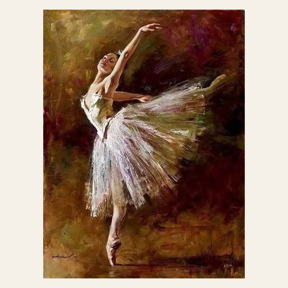 A Ballerina wearing Ballerina Shoes finished paint by numbers artwork