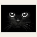Black Cat Head finished paint by numbers artwork