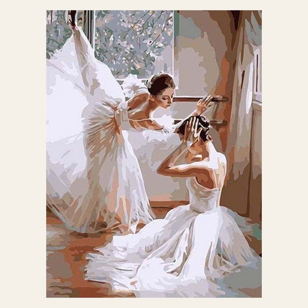 Future Ballerinas finished paint by numbers artwork