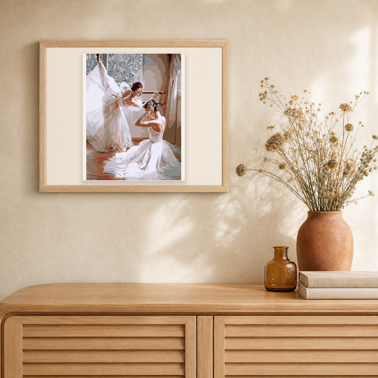 Future Ballerinas artwork displayed in a warm interior
