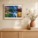 The 4 Seasons artwork displayed in a warm interior