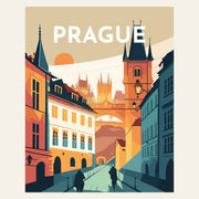 Travel Poster Prague finished paint by numbers artwork