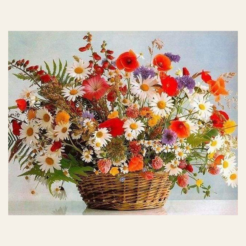 Countryside Bouquet finished paint by numbers artwork