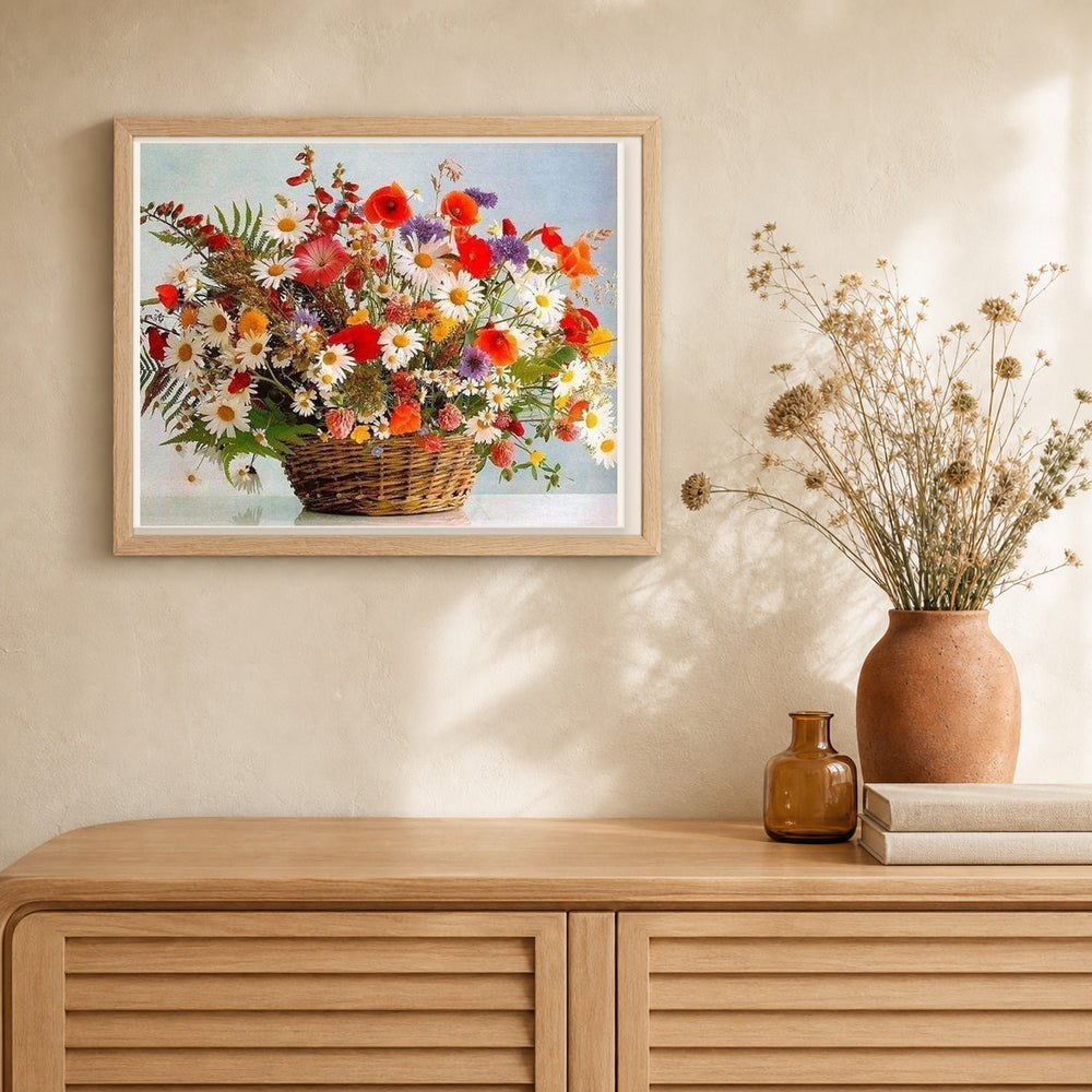 Countryside Bouquet artwork displayed in a warm interior