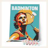 Sport Poster Badminton finished paint by numbers artwork
