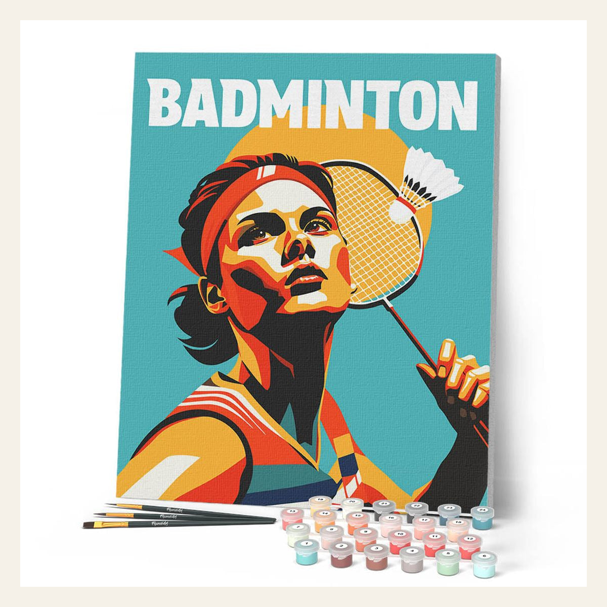 Sport Poster Badminton finished paint by numbers artwork