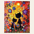 Cartoon cats finished paint by numbers artwork