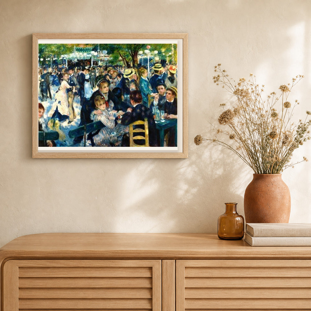 Bal du moulin de la Galette artwork displayed in a warm interior