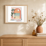 Archway to the Sea artwork displayed in a warm interior