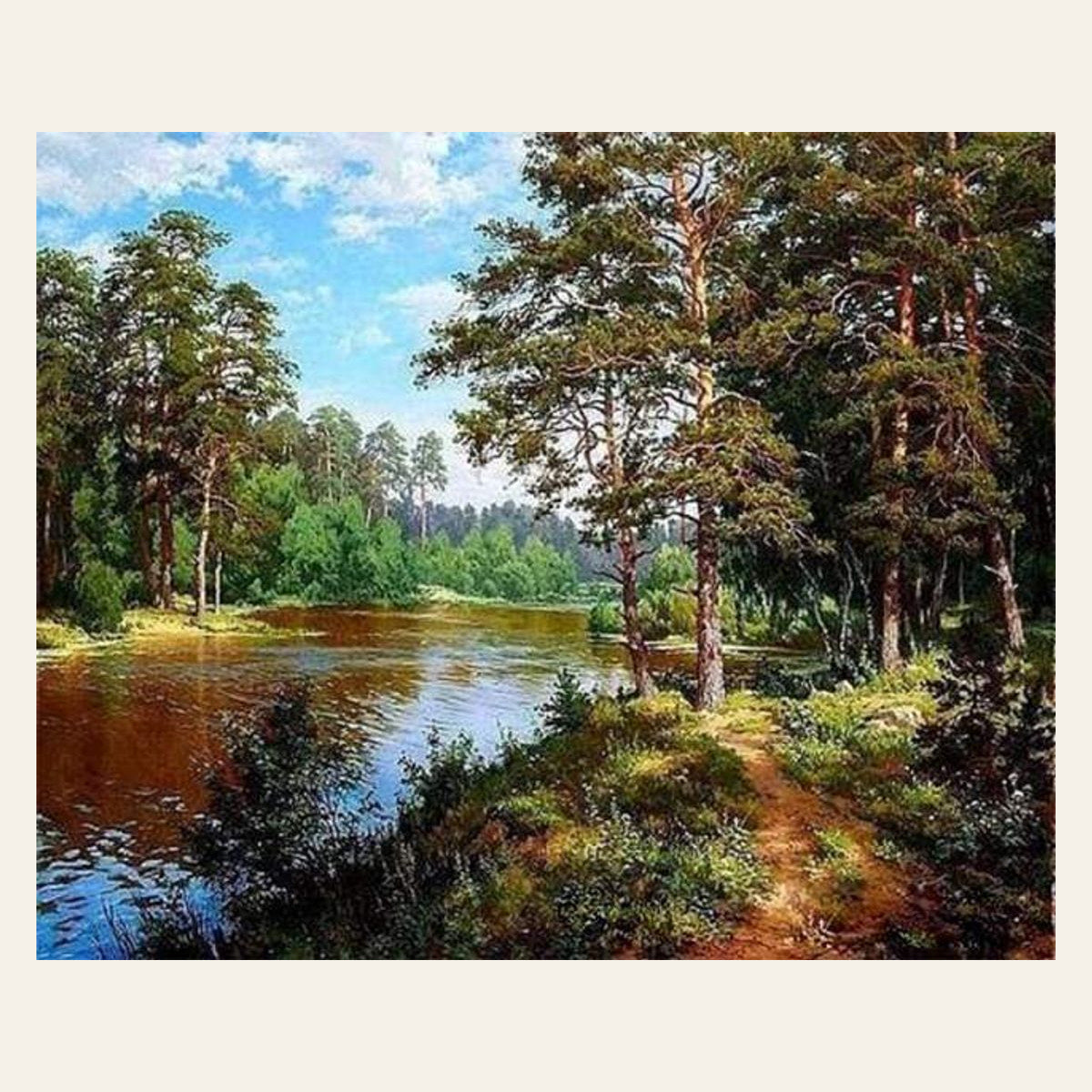 Forest landscape Summer time finished paint by numbers artwork