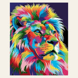 Lion Pop Art 2 finished paint by numbers artwork