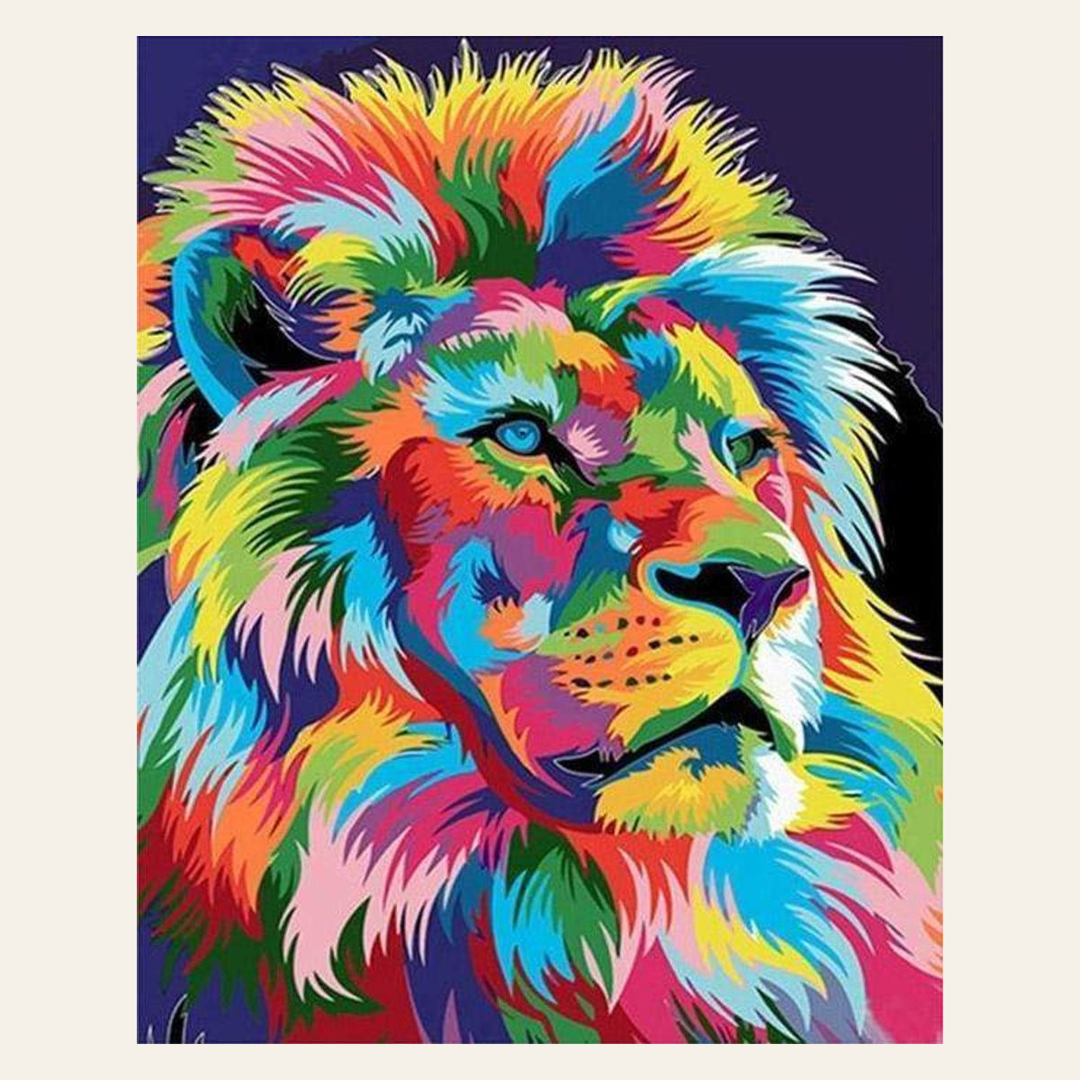 Lion Pop Art 2 finished paint by numbers artwork