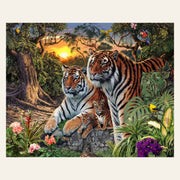 Tiger family finished paint by numbers artwork
