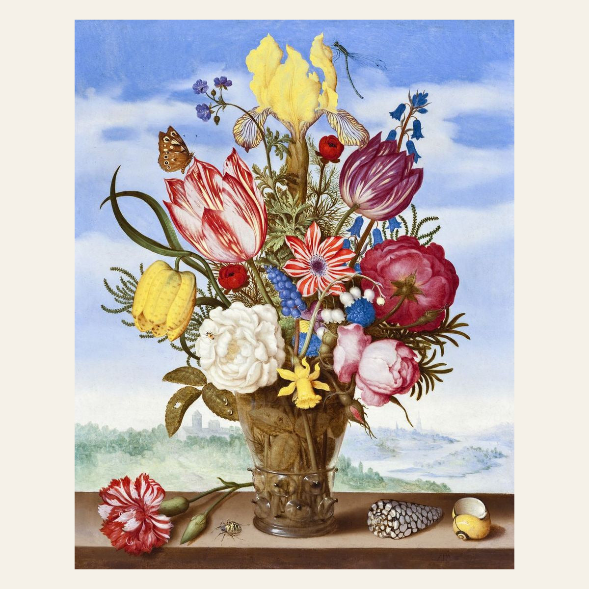 Bouquet of flowers - Ambrosius bosschaert finished paint by numbers artwork
