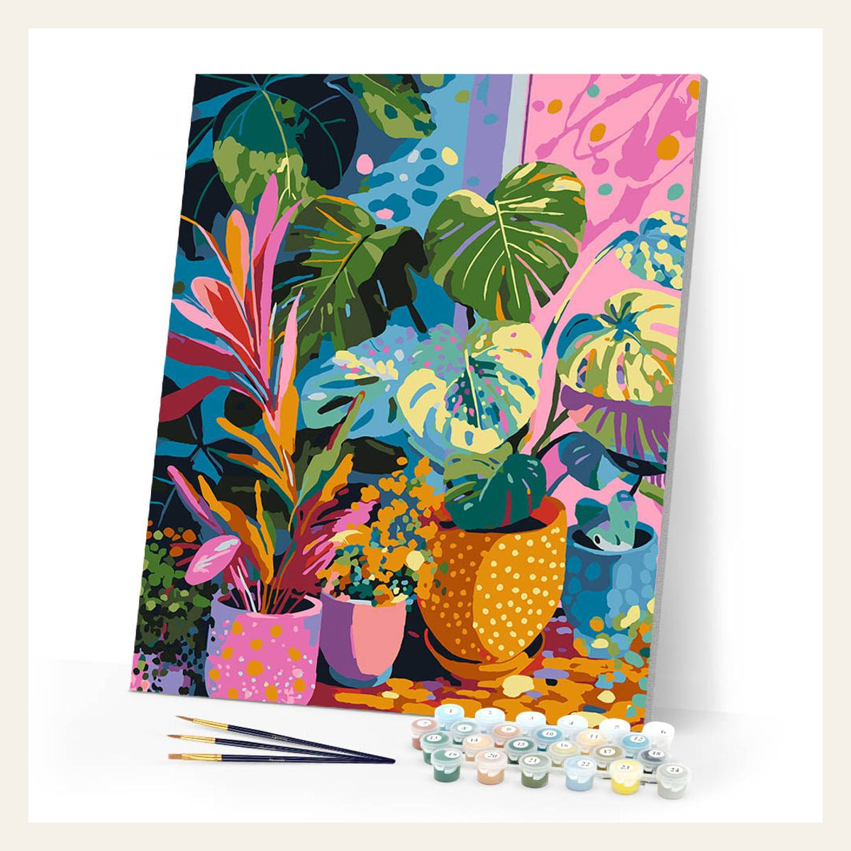 Indoor Plant Corner finished paint by numbers artwork