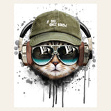 Cat keep cool finished paint by numbers artwork