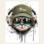 Cat keep cool finished paint by numbers artwork